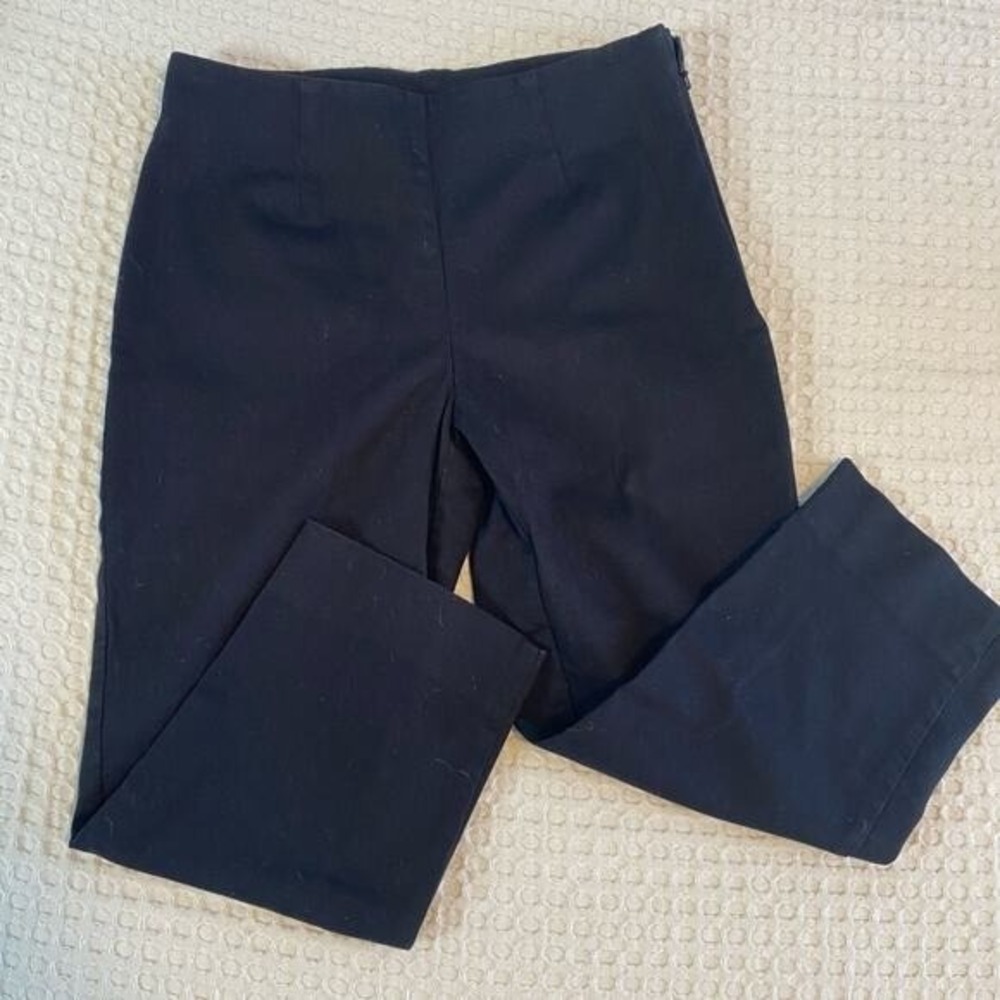 Boston Proper Y2K Womens Black‎ Capri Crop Pant Side Zip Sz 6 Minimalist